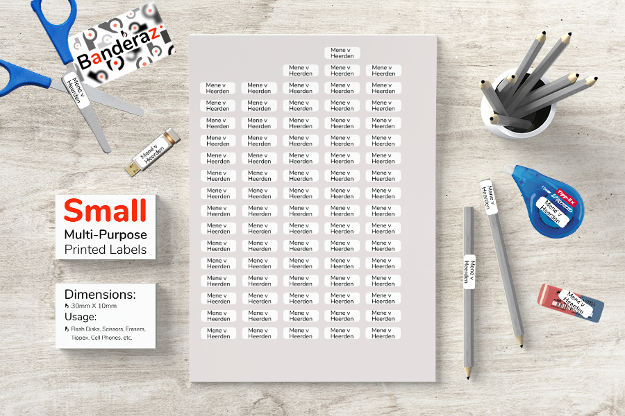 Printed Labels Small MultiPurpose Labels Banderaz Print